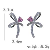 1 Pair Lady Modern Style Classic Style Bow Knot Inlay Metal Copper Brass Zircon 14K Gold Plated Drop Earrings main image 2