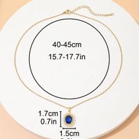Wholesale Elegant Lady Classic Style Geometric Copper Inlay 18K Gold Plated Zircon Pendant Necklace main image 2