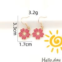 1 Pair Cute Sweet Simple Style Flower Alloy Drop Earrings main image 3