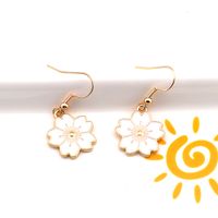 1 Pair Cute Sweet Simple Style Flower Alloy Drop Earrings sku image 2