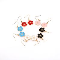 1 Pair Cute Sweet Simple Style Flower Alloy Drop Earrings main image 5