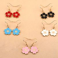 1 Pair Cute Sweet Simple Style Flower Alloy Drop Earrings main image 1