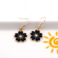 1 Pair Cute Sweet Simple Style Flower Alloy Drop Earrings sku image 4