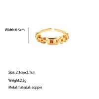 Copper Brass Gold Plated Glam Vintage Style Plating Inlay Geometric Cross Zircon Open Rings sku image 2