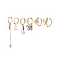 Elegant Streetwear Geometric Star Moon Copper Drop Earrings sku image 5