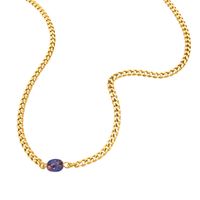 Fashion Inlaid Pearl Titanium Steel 18k Gold Necklace Wholesale sku image 2