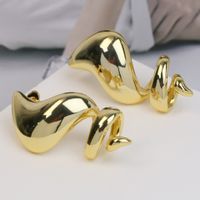 1 Pair Elegant French Style Irregular Plating Brass Drop Earrings main image 6