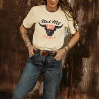 Women's T-shirt Short Sleeve T-Shirts Printing Streetwear Letter Cattle main image 2