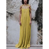 Women's Party Dress Sexy Round Neck Sleeveless Solid Color Maxi Long Dress Holiday Banquet Bar main image 3