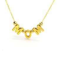 Copper 18K Gold Plated Casual Letter Zircon Necklace main image 5