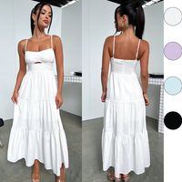 Women's Strap Dress Sexy Strap Ripped Sleeveless Solid Color Maxi Long Dress Holiday Beach Date main image 1