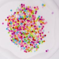300 Pieces Per Box Diameter 4mm Hole 1~1.9mm Plastic Round Sandblasted Beads main image 4