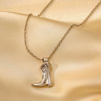 Copper 14K Gold Plated White Gold Plated Casual Simple Style Boots Pendant Necklace sku image 4