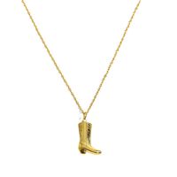 Copper 14K Gold Plated White Gold Plated Casual Simple Style Boots Pendant Necklace main image 4