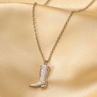 Copper 14K Gold Plated White Gold Plated Casual Simple Style Boots Pendant Necklace sku image 3