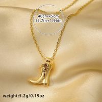 Copper 14K Gold Plated White Gold Plated Casual Simple Style Boots Pendant Necklace main image 2