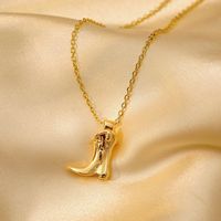 Copper 14K Gold Plated White Gold Plated Casual Simple Style Boots Pendant Necklace sku image 2