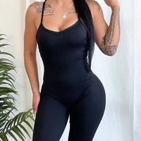 Women's Yoga Sports Sexy Solid Color Full Length Jumpsuits main image 5