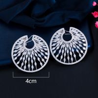 1 Pair Vintage Style Vacation Artistic Circle Hollow Out Inlay Copper Zircon Earrings main image 2