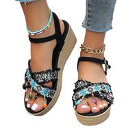Women's Vacation Color Block Open Toe Ankle Strap Sandals main image 2
