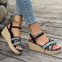 Women's Vacation Color Block Open Toe Ankle Strap Sandals main image 5