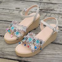 Women's Vacation Color Block Open Toe Ankle Strap Sandals sku image 8
