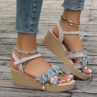 Women's Vacation Color Block Open Toe Ankle Strap Sandals main image 4