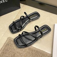 Women's Vacation Solid Color Open Toe Slides Slippers sku image 9