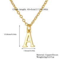 Wholesale Retro Simple Style Letter Copper Plating 18K Gold Plated Pendant Necklace main image 2