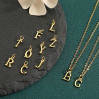 Wholesale Retro Simple Style Letter Copper Plating 18K Gold Plated Pendant Necklace main image 3