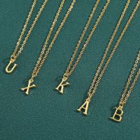 Wholesale Retro Simple Style Letter Copper Plating 18K Gold Plated Pendant Necklace main image 5