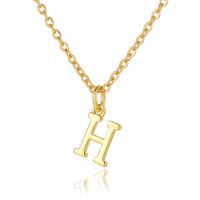Wholesale Retro Simple Style Letter Copper Plating 18K Gold Plated Pendant Necklace sku image 8