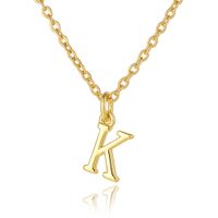 Wholesale Retro Simple Style Letter Copper Plating 18K Gold Plated Pendant Necklace sku image 11