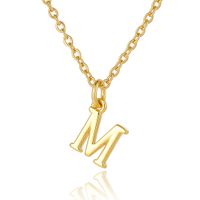 Wholesale Retro Simple Style Letter Copper Plating 18K Gold Plated Pendant Necklace sku image 13