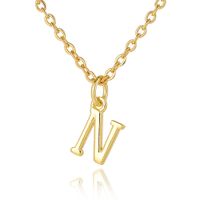Wholesale Retro Simple Style Letter Copper Plating 18K Gold Plated Pendant Necklace sku image 14