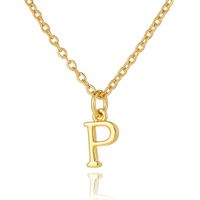 Wholesale Retro Simple Style Letter Copper Plating 18K Gold Plated Pendant Necklace sku image 16