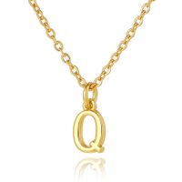 Wholesale Retro Simple Style Letter Copper Plating 18K Gold Plated Pendant Necklace sku image 17