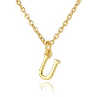 Wholesale Retro Simple Style Letter Copper Plating 18K Gold Plated Pendant Necklace sku image 21