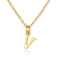 Wholesale Retro Simple Style Letter Copper Plating 18K Gold Plated Pendant Necklace sku image 22