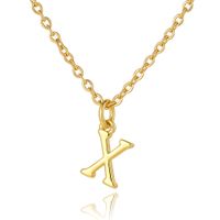 Wholesale Retro Simple Style Letter Copper Plating 18K Gold Plated Pendant Necklace sku image 24