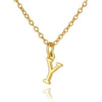 Wholesale Retro Simple Style Letter Copper Plating 18K Gold Plated Pendant Necklace sku image 25
