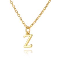 Wholesale Retro Simple Style Letter Copper Plating 18K Gold Plated Pendant Necklace sku image 26