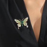 Lady Butterfly Alloy Artificial Gemstones Women's Brooches main image 3
