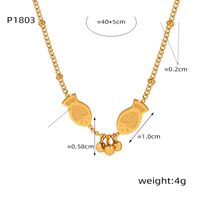 304 Stainless Steel 18K Gold Plated Casual Simple Style Plating Round Fish Pendant Necklace main image 2