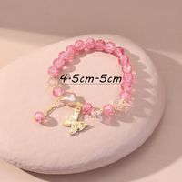 Wholesale Jewelry Cute Sweet Simple Style Butterfly Artificial Crystal Rhinestones Beaded Handmade Inlay Bracelets main image 2