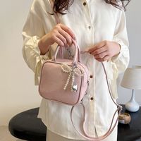 Women's Pu Leather Heart Shape Bow Knot Cute Sewing Thread Zipper Handbag Crossbody Bag main image 2