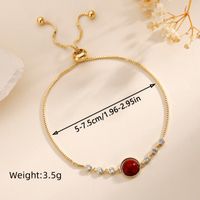 Copper 18K Gold Plated Modern Style Simple Style Inlay Round Turquoise Zircon Bracelets main image 2