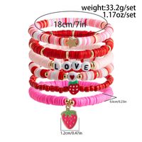 Wholesale Jewelry IG Style Casual Letter Heart Shape Strawberry CCB Soft Clay Beaded Knitting Bracelets main image 2