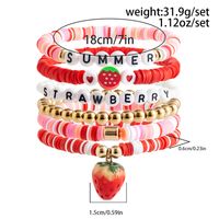 Wholesale Jewelry IG Style Casual Letter Heart Shape Strawberry CCB Soft Clay Beaded Knitting Bracelets main image 3