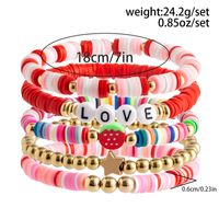 Wholesale Jewelry IG Style Casual Letter Heart Shape Strawberry CCB Soft Clay Beaded Knitting Bracelets main image 4